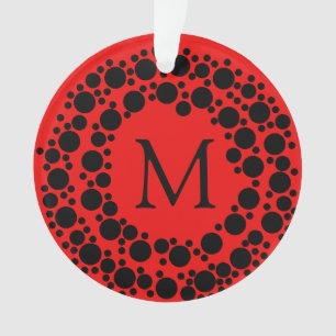 Christmas wreath monogram ornament