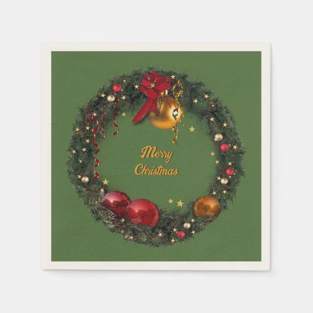 Christmas Wreath Napkin (Front)