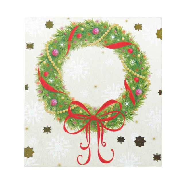 Christmas Wreath Notepad (Front)
