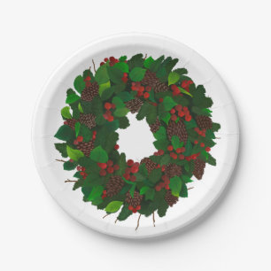Christmas wreath paper plate