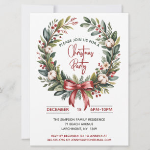 Christmas Wreath Party  Invitation