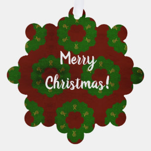 Christmas Wreath Pattern Ornament Card