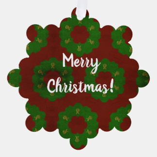 Christmas Wreath Pattern Ornament Card