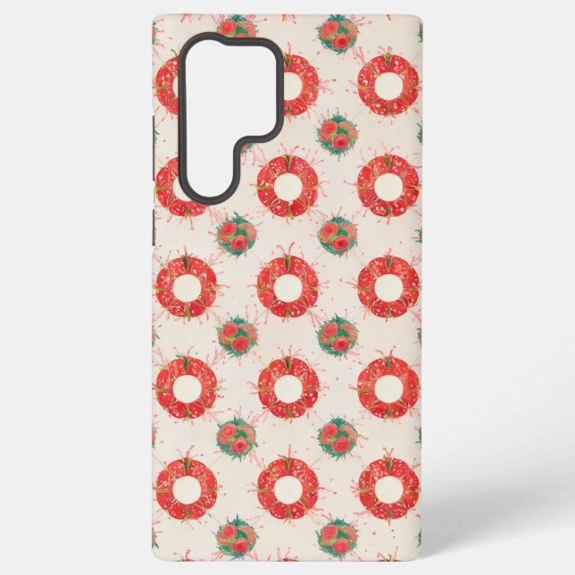 Christmas Wreath Pattern Samsung Galaxy S22 Ultra Case (Back)