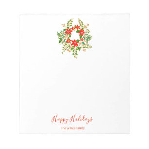 Christmas Wreath Personalized Notepad