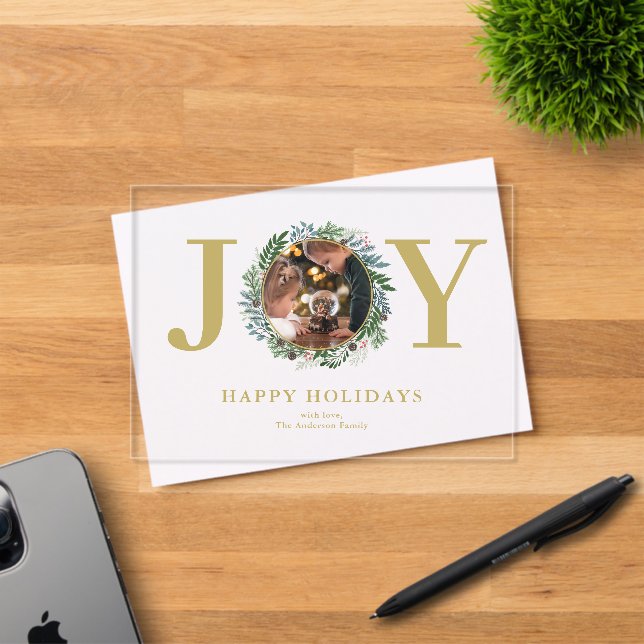 Christmas Wreath Photo Acrylic Invitations (Insitu (Invitation Card))