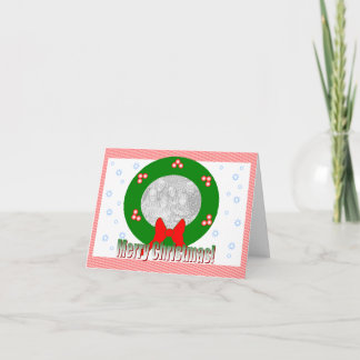 Christmas wreath photo card