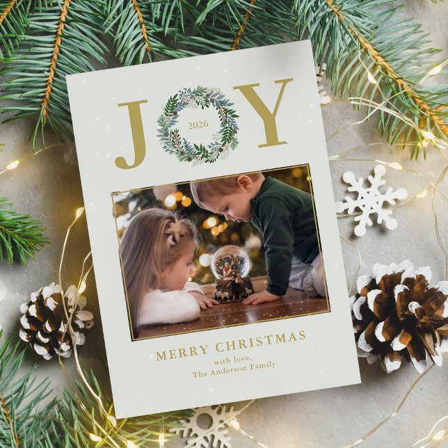 Christmas Wreath Photo Holiday Card (Creator Uploaded)