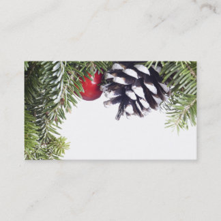 Christmas Wreath Pine Cone Red Berry Template Business Card