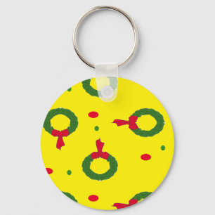 Christmas wreath polka dots keychain