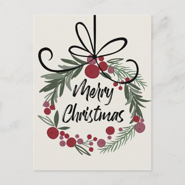 Christmas Wreath Postcard (Front)
