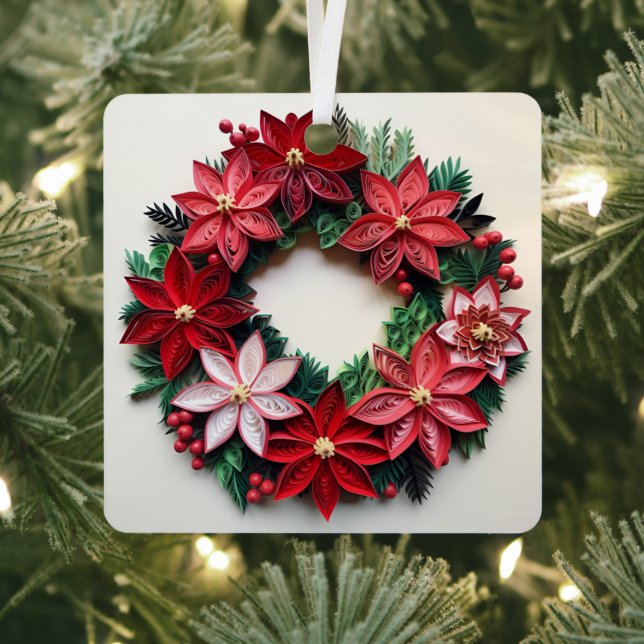 Christmas wreath quill holiday ornament (Insitu)