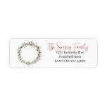 Christmas wreath red berries<br><div class="desc">Christmas Wreath with red berries
Handpainted watercolor address label,  perfect for a festive holiday card or invitation. Make your holiday mail stand out from the traditional cards with this handpainted watercolor wreath</div>