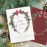 Christmas Wreath Red Green Winter Festive Wedding Invitation<br><div class="desc">Modern Christmas Red and Green Winter Festive Wedding Wreath Invitation - Elegant Foliage in Rustic Evergreen Hues. Embrace the enchantment of the season with our modern Christmas wedding invitation, adorned in the rich and festive colours of red and green. This elegant invitation features delicate foliage accents that evoke the beauty...</div>