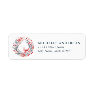 Christmas Wreath Return Address Labels