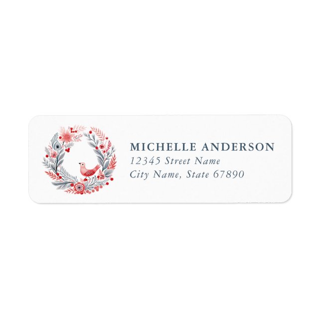 Christmas Wreath Return Address Labels (Front)
