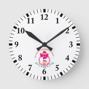 Christmas wreath round clock