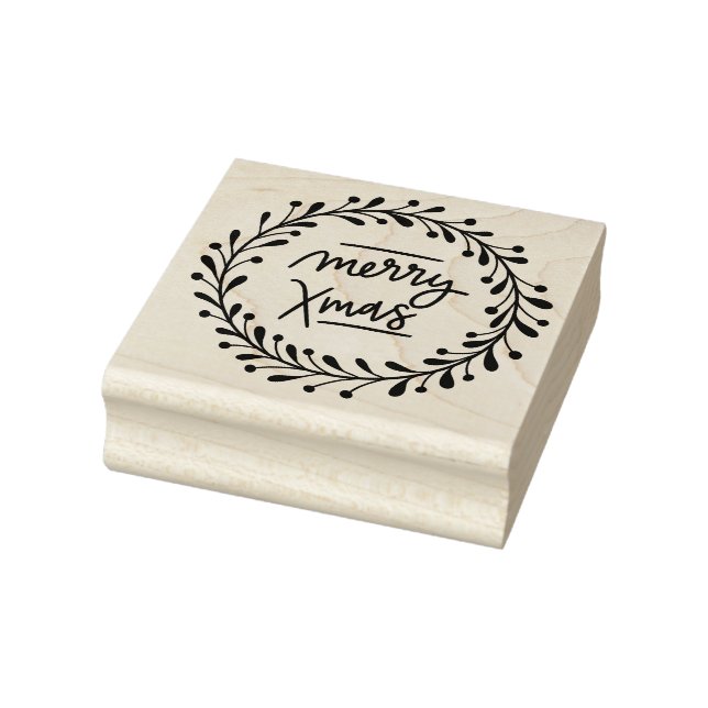Christmas Wreath Rubber Stamp (Stamp)