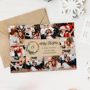 Christmas Wreath Rustic 10 Multi Photo - Beige