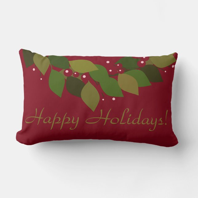 Christmas Wreath | Rustic Mix and Match Lumbar Pillow (Front)