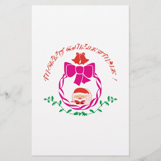 Christmas wreath stationery (Front)