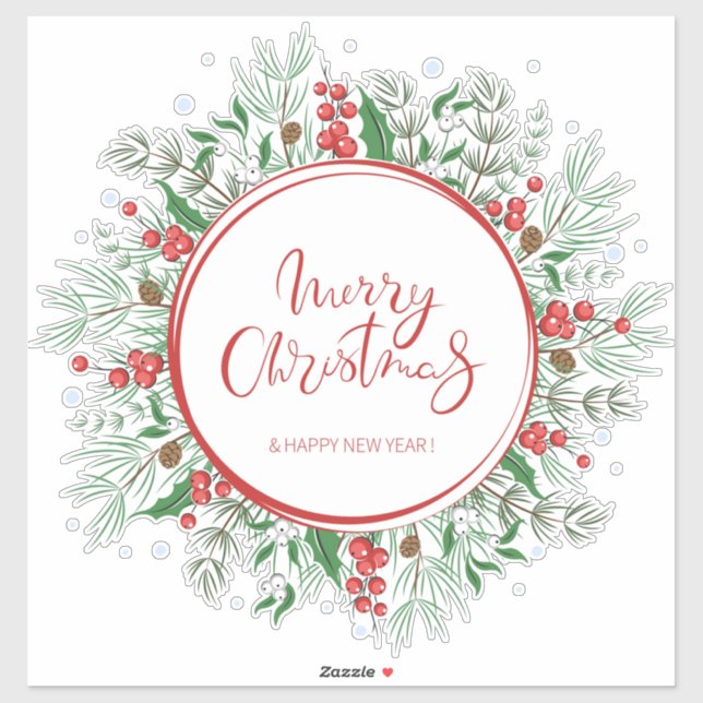 Christmas Wreath Sticker (Sheet)