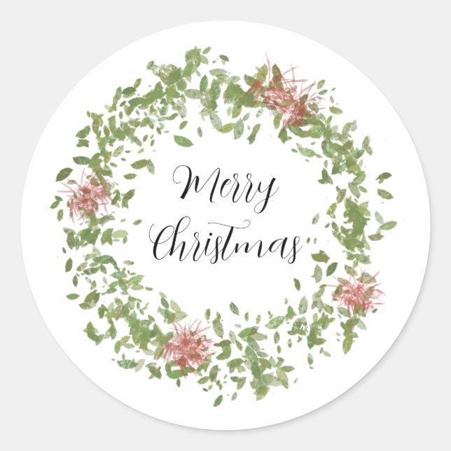 Christmas Wreath Sticker | Design 1 (Front)