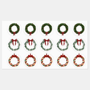 Christmas Wreath Sticker Festive Holiday Wreath