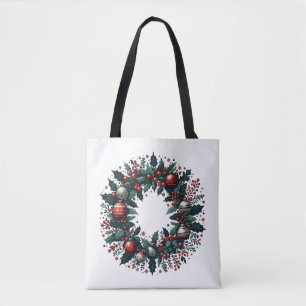 Christmas Wreath Tote Bag