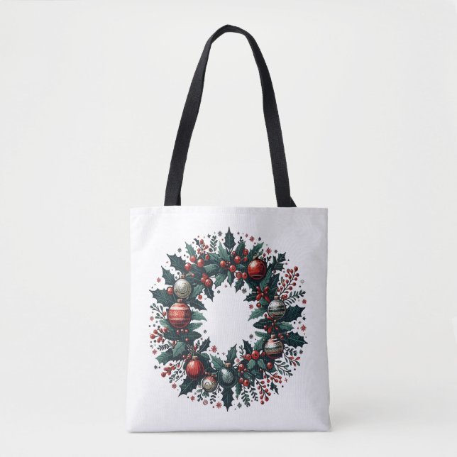 Christmas Wreath Tote Bag (Front)