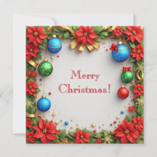 Christmas Wreath with Poinsettias