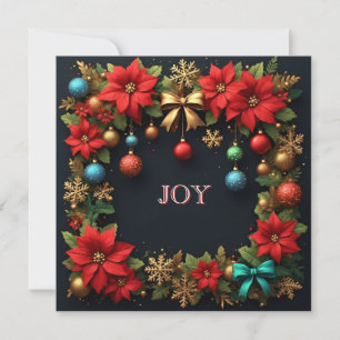 Christmas Wreath with Poinsettias