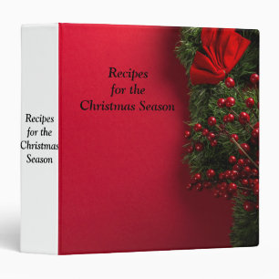 christmas wreath with red berries binder