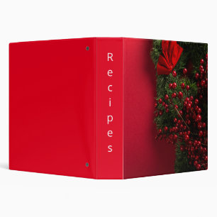 christmas wreath with red berries   binder