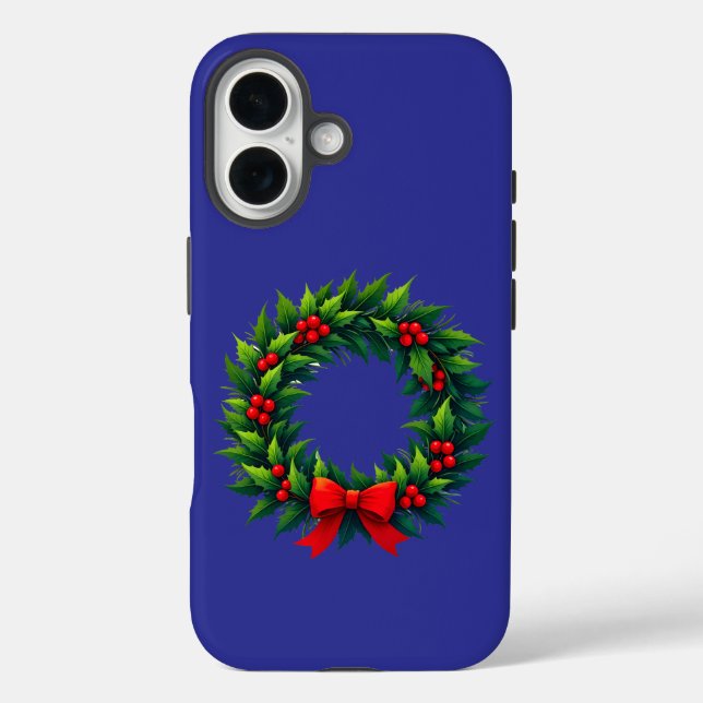 Christmas Wreath with Red Bow Case-Mate iPhone Case (Back)
