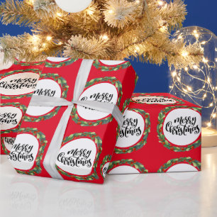 Christmas wreath wrapping paper