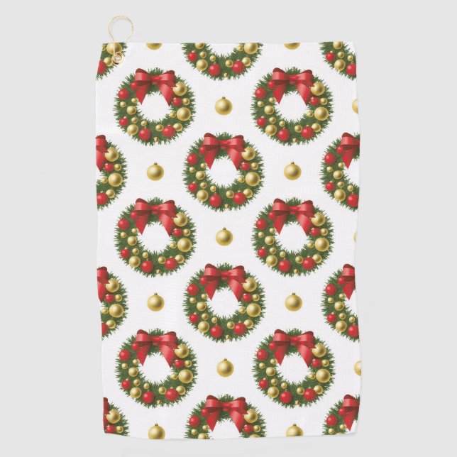 Christmas Wreaths Golf Towel (Front)