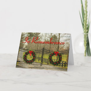 Christmas Wreaths On Gates In Remembrance Holiday Card