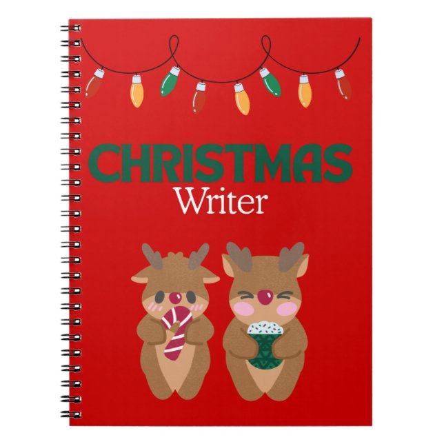Christmas Writer Notebook - Reindeer (Front)
