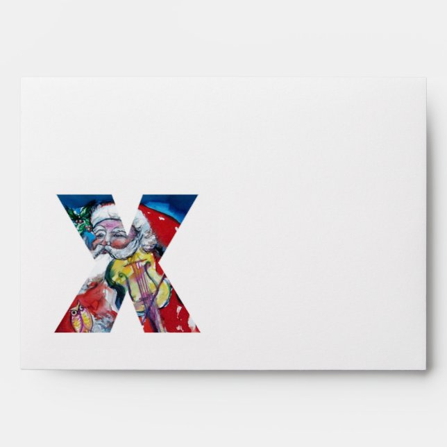 CHRISTMAS X LETTER /SANTA  CLAUS WITH VIOLIN ENVELOPES (Front)