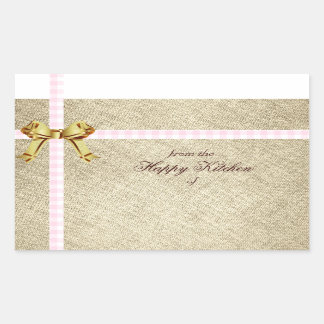 Christmas Xmas Baking Girly Pink & Rustic Burlap Sticker