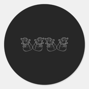 Christmas Xmas Dancing Snowman Christmas Classic Round Sticker