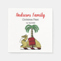 Christmas Xmas Heraldic Camel Palm Tree Colour
