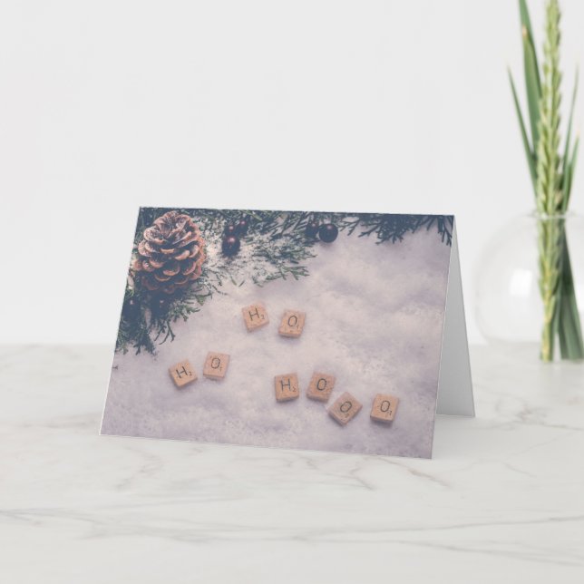 Christmas Xmas Ho Ho Ho Fun and Games Whimsical Card (Front)