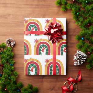 Christmas Xmas Holiday Fun Rainbow Gift Wrapping Paper