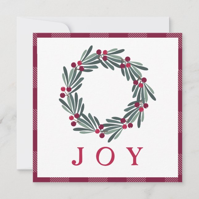 Christmas Xmas Holiday Joy Watercolor Greeting (Front)
