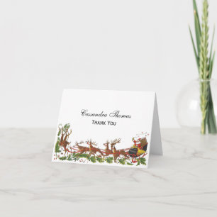 Christmas Xmas Holiday Santa Sleigh #4 Card