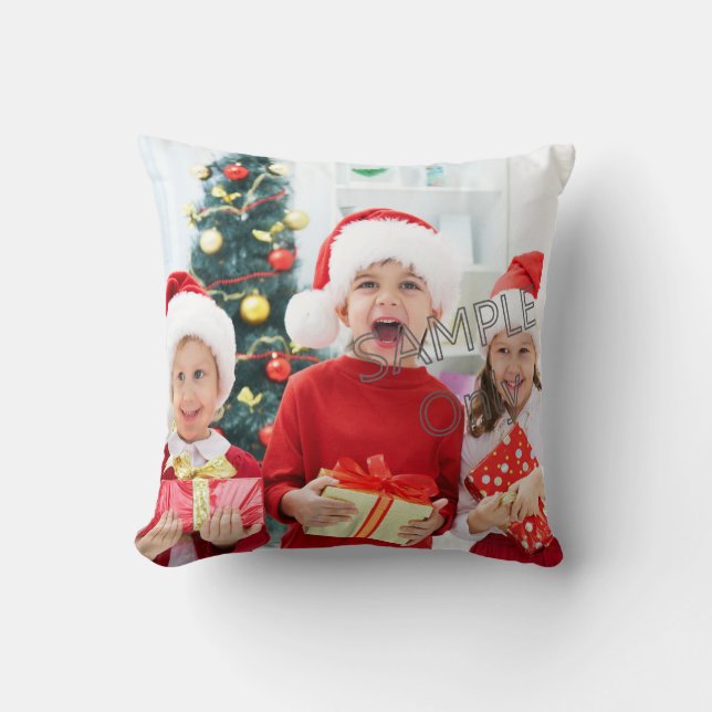 Christmas Xmas Photo Template children or family Throw Pillow (Front)