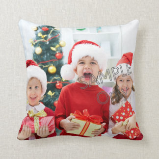 Christmas Xmas Photo Template children or family Throw Pillow