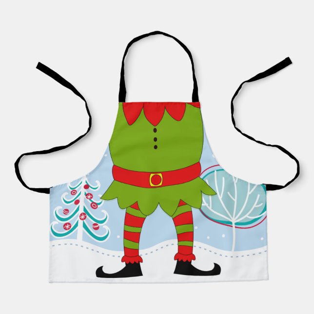 Christmas Xmas Santa's Elf Body Legs Apron (Front)